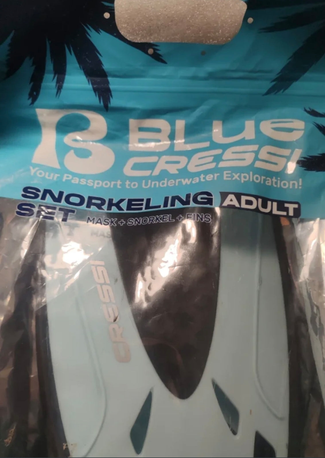 Set Snorkeling Adulto Completo Cressi Tino Adventure (Maschera, Boccaglio, Pinne) Taglia L/XL - Nuovo Sigillato