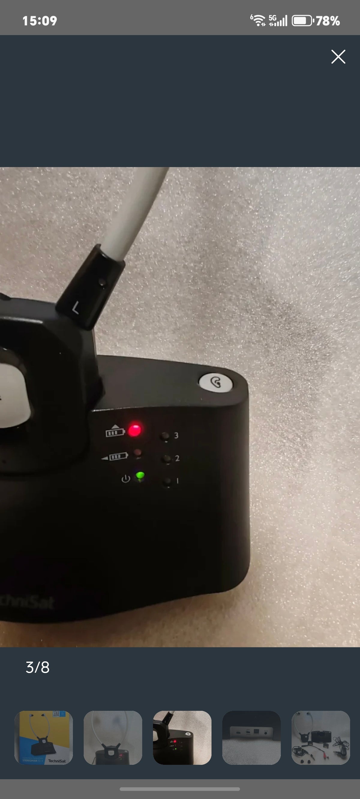 Cuffie TV Wireless Sotto-Mento TechniSat STEREOMAN ISI 3 - NUOVE (Solo Testate)