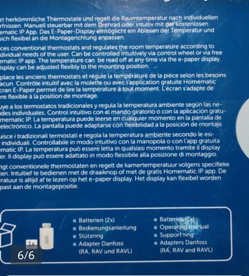 Valvola Termostatica Smart Homematic IP Pure HmIP-eTRV-3 - NUOVA (Solo Testato l'Accensione)
