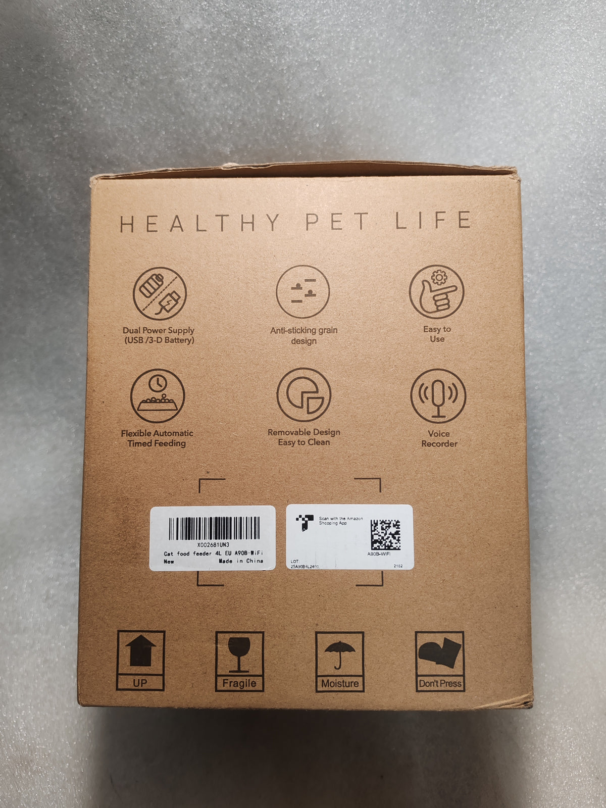 Distributore Automatico Smart Wi-Fi di Cibo per Gatti e Cani POOEKEN A90-WIFI (4 Litri)