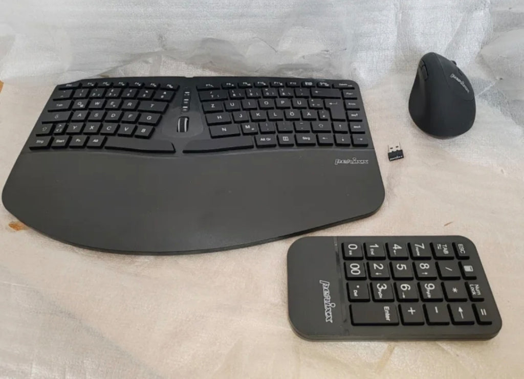 Set Ergonomico Wireless 3-in-1 Perixx PERIDUO-606 (Tastiera Split + Mouse + Tastierino) - NUOVO (Solo Testato)