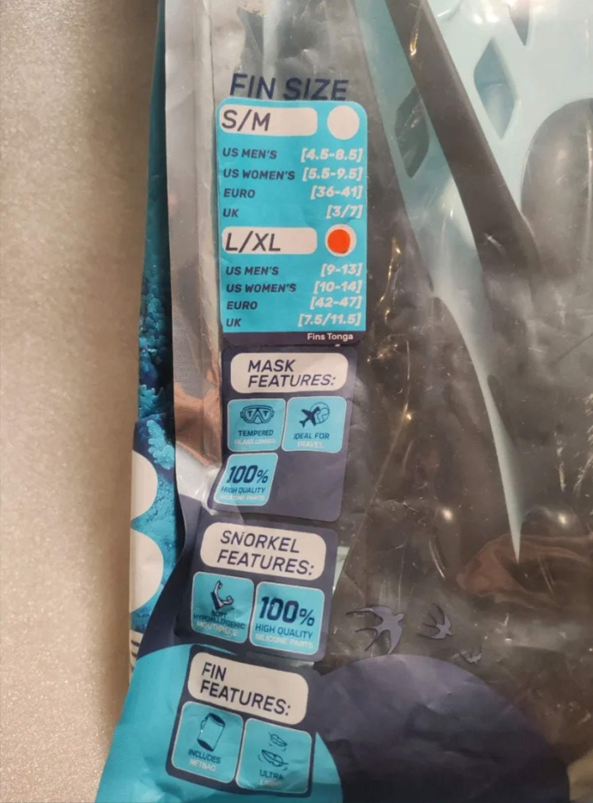 Set Snorkeling Adulto Completo Cressi Tino Adventure (Maschera, Boccaglio, Pinne) Taglia L/XL - Nuovo Sigillato