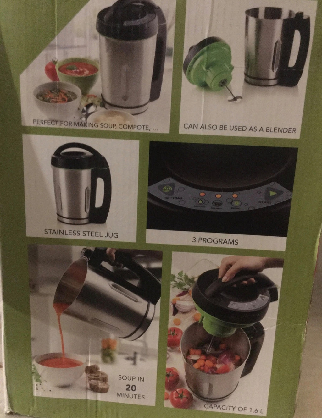 Zuppiera Elettrica DOMO DO498BL - Frullatore Riscaldato Multifunzione da 1,6 Litri (1000W)