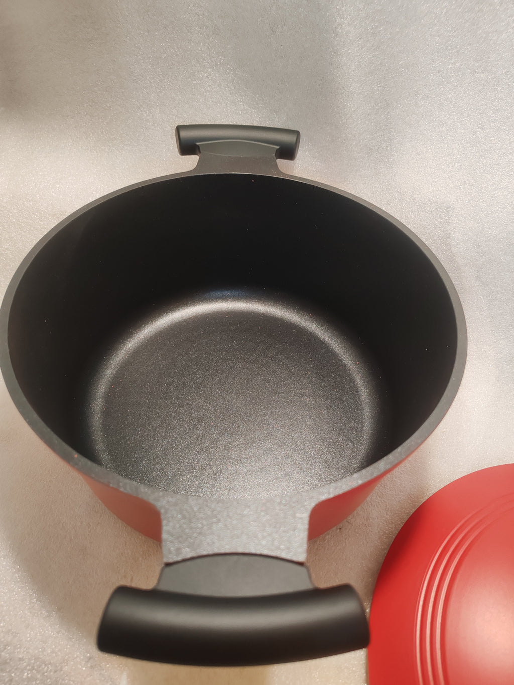 Pentola Casseruola Antiaderente Bobikuke con Manico Rimovibile e Accessori - Rosso Fiammante