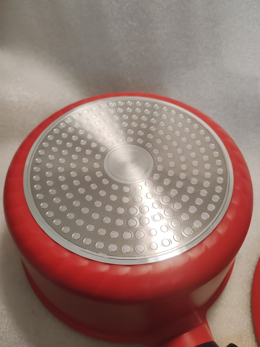 Pentola Casseruola Antiaderente Bobikuke con Manico Rimovibile e Accessori - Rosso Fiammante