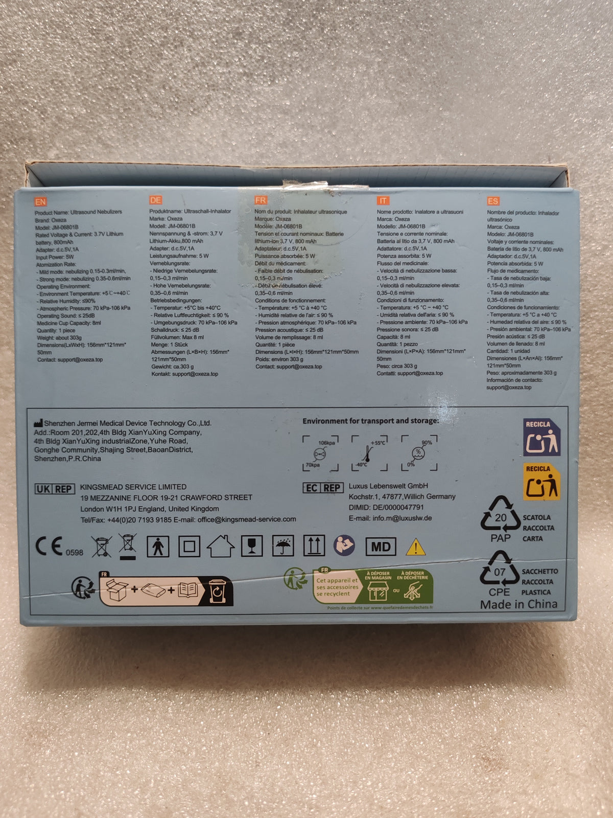 Oxeza Tragbarer Ultraschall-Inhalator - Leises Smart-Aerosol USB-C