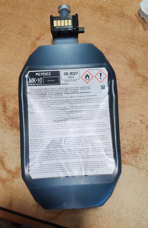 Inchiostro Standard Nero Keyence MK-10 per Marcatori Serie MK-G (Cartuccia 800 ml)